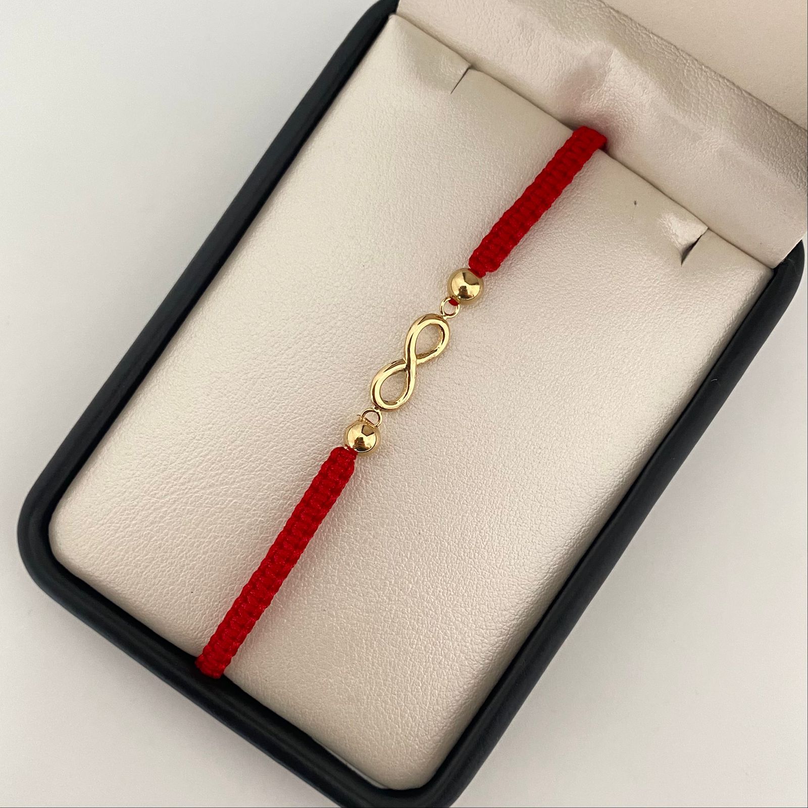 Pulsera tejida herraje inifito liso balines #5 lisas Oro amarillo 18k 0,85 Gr